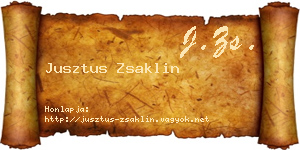 Jusztus Zsaklin névjegykártya